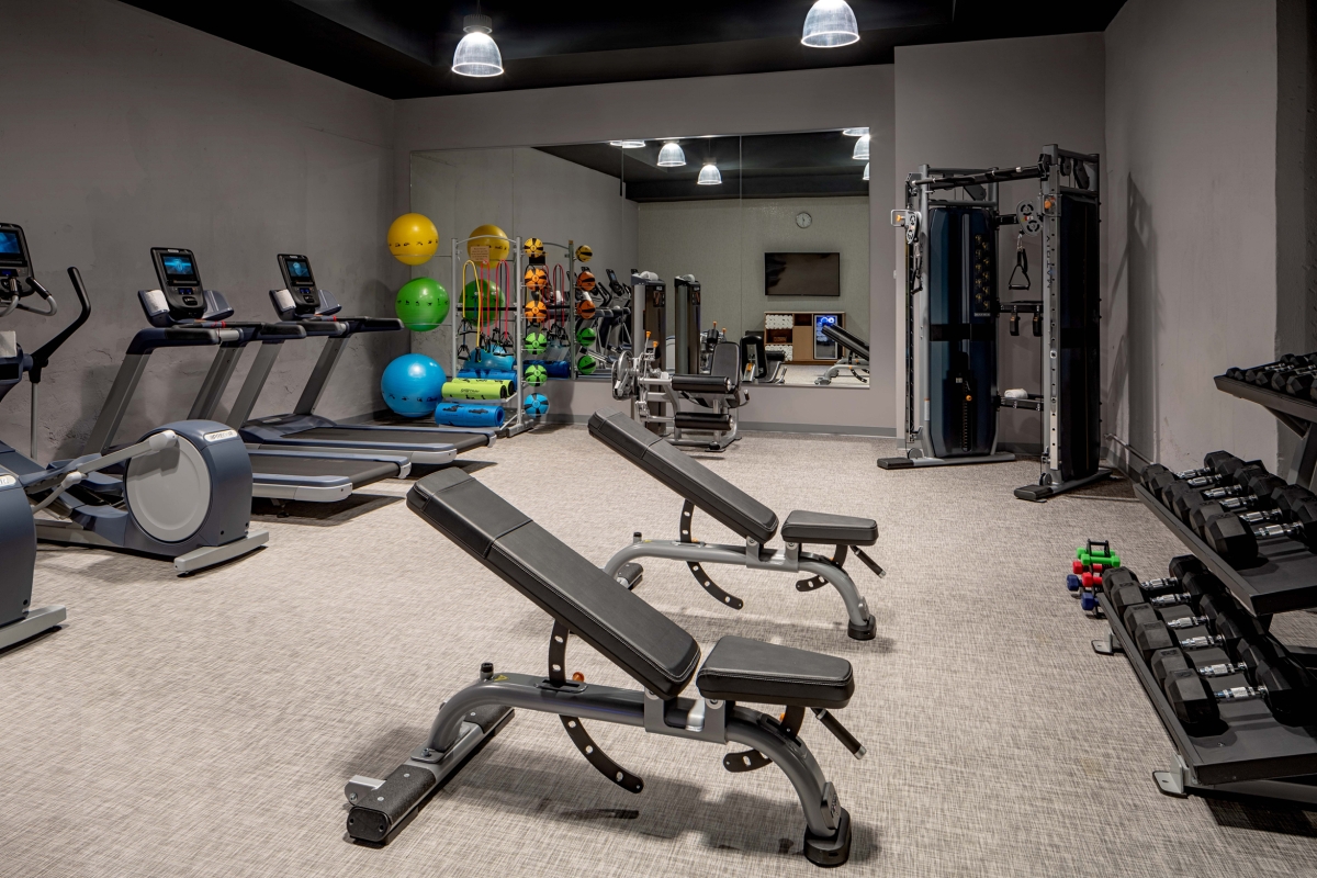 The fitness amenities at The Eliza Jane Hotel in New Orleans